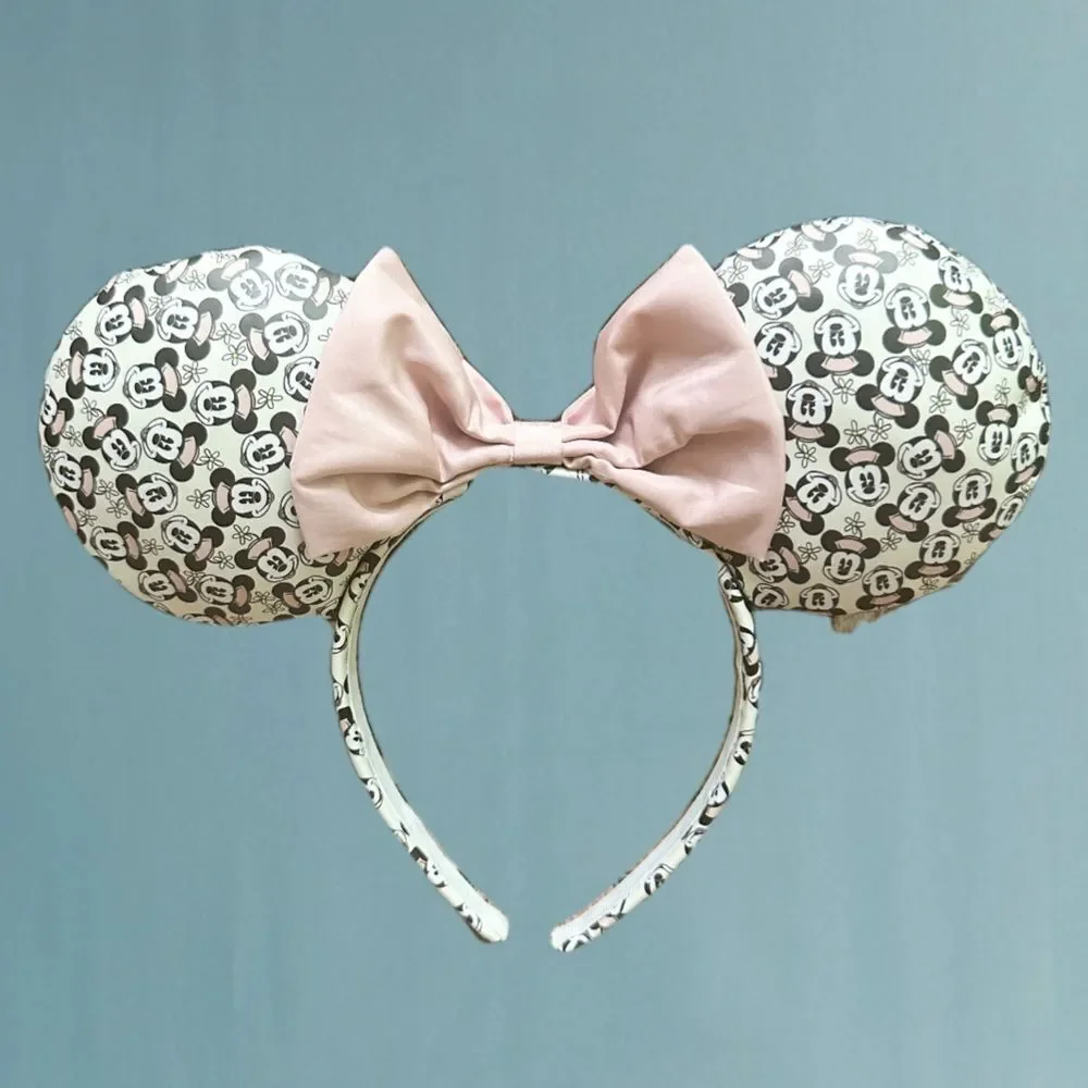 Mickey Mouse Ears Headband with Pink Bow